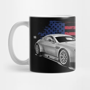 Aston Martin Vantage GT8 (Mk I) Cars Form American Flag Mug